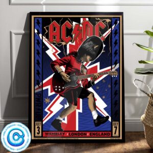 ACDC Power Up Tour Concert At London England Wembley Stadium On July 3 2024 Wall Decor Poster Canvas