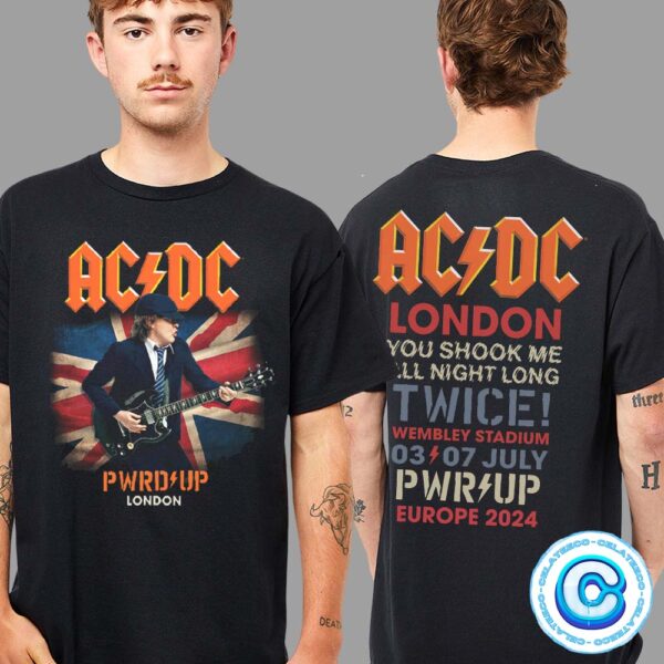 ACDC Power Up Union Jack London 2024 Tour Two Sides Unisex T-Shirt