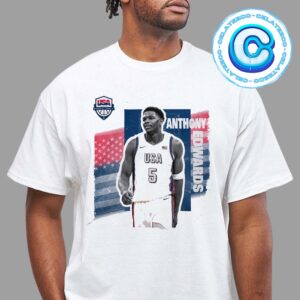 Anthony Edwards White USA Basketball 2024 Summer Olympics Player Cutout Unisex T-Shirt