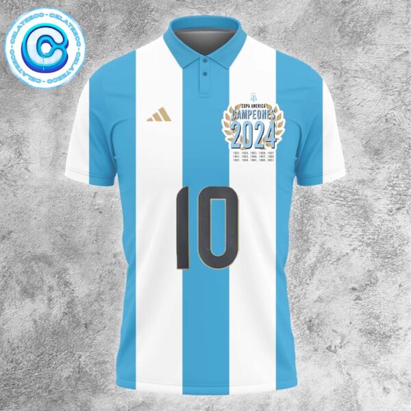 Argentina Football Team Back To Back Copa America Winner 2024 Polo Shirt