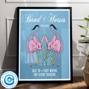 Band Of Horses Show On July 10th 2024 At Fort Wayne The Clyde Theatre Wall Decor Poster Canvas