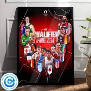 Basketball Fiba Qualified For Paris 2024 All Tem Flag Wall Decor Poster Canvas