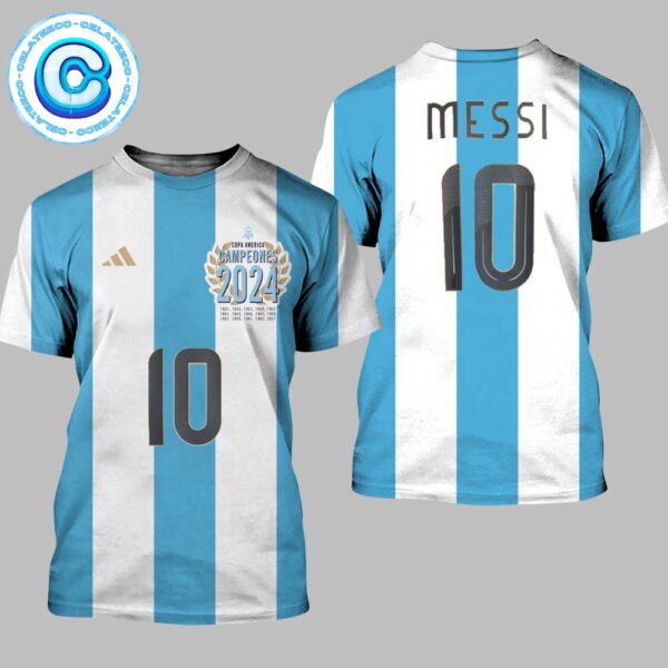 Bicampeones Porque La Selección Argentina Ganó Su Segunda Copa América Consecutiva 2024 All Over Print Shirt