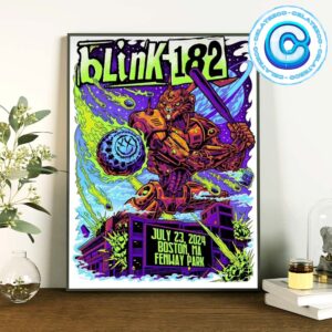 Blink 182 Concert For Live Show At Boston MA In Fenway Park On July 23th 2024 Wall Decor Poster Canvas