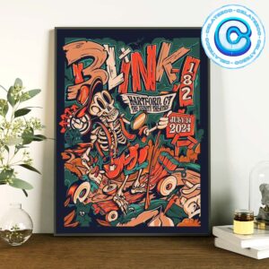 Blink 182 One More Time Tour Music Live Sow At Xfinity Theatre In Hartford CT Theatre On July 12 2024 Wall Decor Poster Canvas