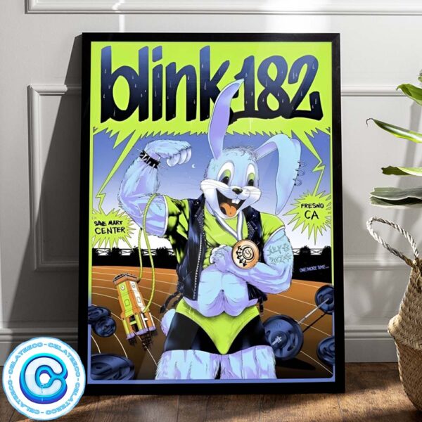 Blink 182 Show Concert Save Mart Center Fresno CA July 8 2024 Wall Decor Poster Canvas