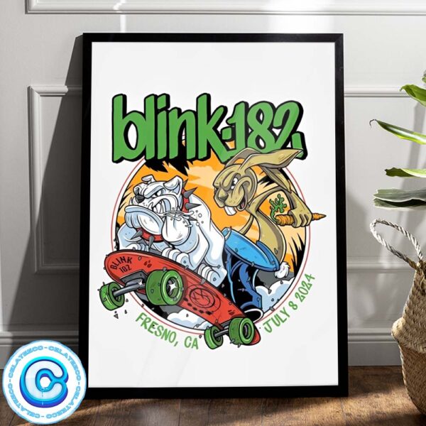 Blink 182 Tour Concert In Fresno CA On July 8 2024 Wall Decor Poster Canvas