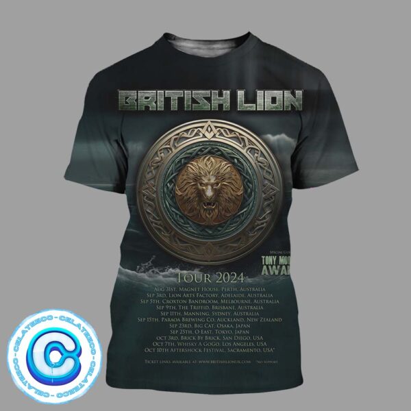 British Lion World Tour 2024 Schedule With Special Guest Tony Moore’s Awake All Over Print Shirt