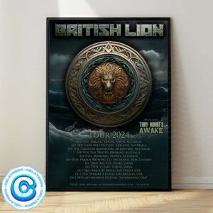 British Lion World Tour 2024 Schedule With Special Guest Tony Moore’s Awake Wall Decor Poster Canvas