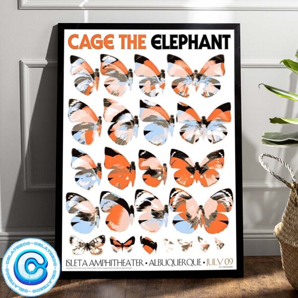 Cage The Elephant Concert Show At Isletaamphitheater On July 9th 2024 Wall Decor Poster Canvas