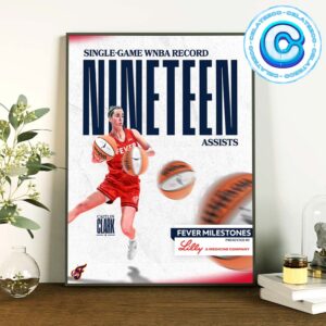 Caitlin Clark Single Game WNBA Record Nineteen Assists In 2024 Wall Decor Poster Canvas