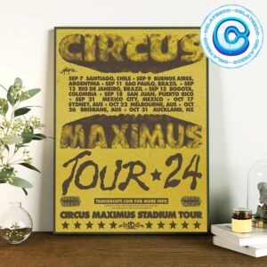 Circus Maximus Stadium Tour 2024 Schedule Wall Decor Poster Canvas