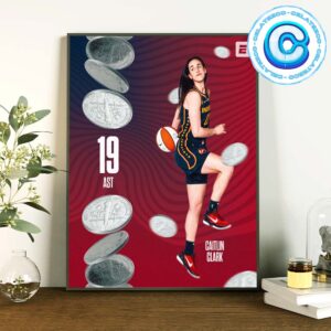 Congrats A WNBA Record 19 Assists For Caitlin Clark In 2024 Wall Decor Poster Canvas