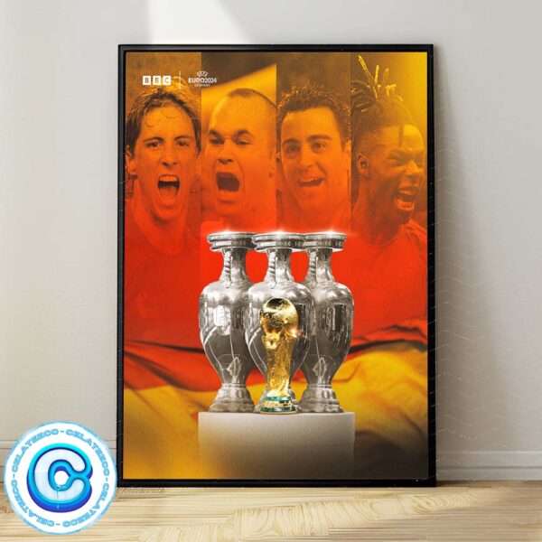 Congrats Spain Wins Euro 2024 The Fist Country In History To Win The Euros Four Times Wall Decor Poster Canvas