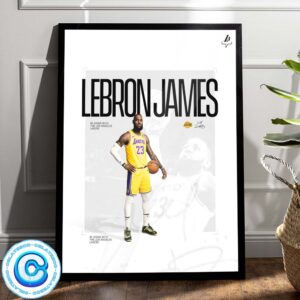 Congrats To Lebron James Has Been Re-Sighed With The Los Angeles Laskers Wall Decor Poster Canvas