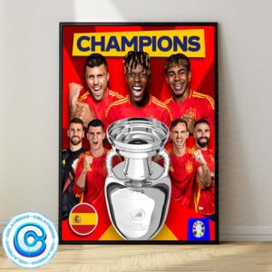 Congrats To Spanish Wins The Euro 2024 Champions Wall Decor Poster Canvas