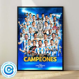 Congratulations Argentina Campeon De America Copa 2024 Wall Decor Poster Canvas