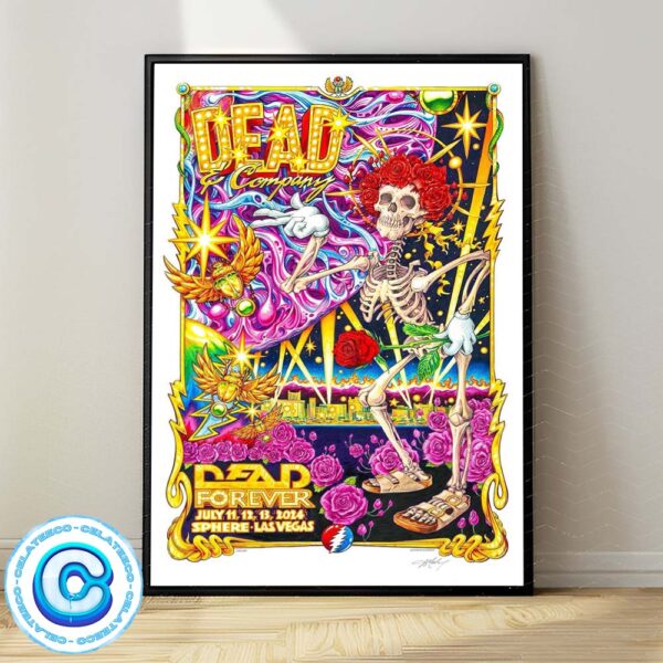 Dead And Company Dead Forever Tour Concert At Sphere Las Vegas On July 11th 12th And 13th 2024 Showcase Good Uncle Sam Strolling Into Town Art Work By AJ Masthay Wall Decor Poster Canvas