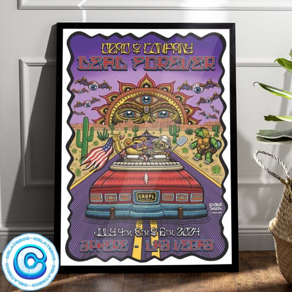 Dead And Company Show For The Concert On July 4th And 6th 2024 At Sphere Las Vegas Wall Decor Poster Canvas