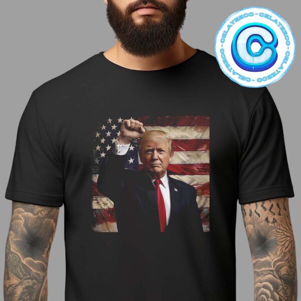 Donald Trump President Of America And Joe Biden It Out America Flag Style Unisex T-Shirt