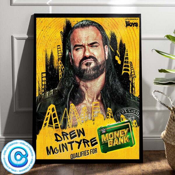 Drew McIntyre Qualifies For WWE Money In The Bank 2024 Wall Decor Poster Canvas