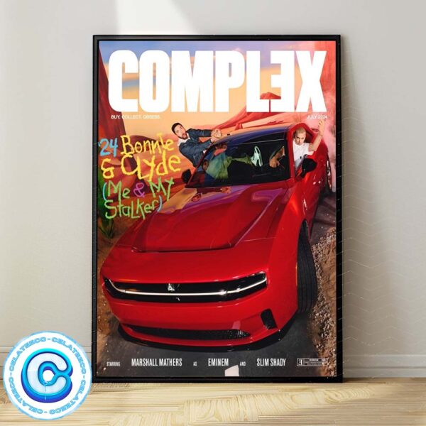 Eminem And Slim Shady For Complex Cover July 2024 Just The Two Of Us Wall Decor Poster Canvas