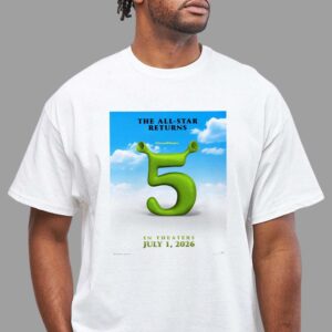 First Poster For Shrek 5 Releasing In Theaters On July 1 2026 Unisex T-Shirt