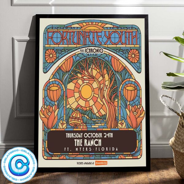 Fortunate Youth Show Concert At The Ranch FL October On 24th 2024 Poster Wall Decor Poster Canvas