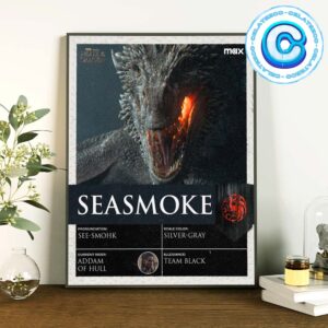 House Of The Dragon Seasmoke Current Rider Os Addam Of Hull From Team Black Name Cards Wall Decor Poster Canvas