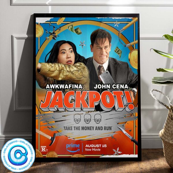 Jackpot New Poster With John Cena And Awkwafina Theaters On August 15 Wall Decor Poster Canvas