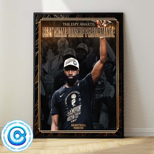 Jaylen Brown From Boston Celtics Wins The Best Championship Performance At The ESPYS 2024 Wall Decor Poster Canvas