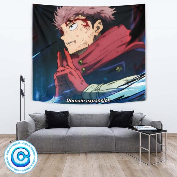 Jujutsu Kaisen 264 Itadori Uses Domain Expansion Anime Style Tapestry