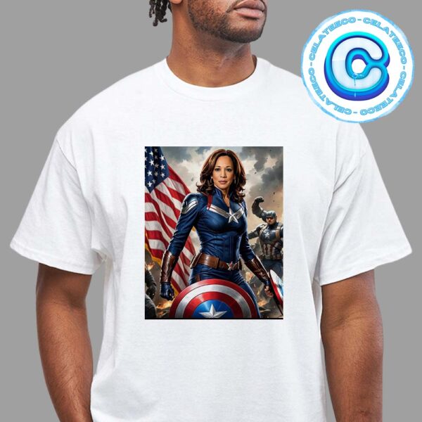 Kamala Harris Captain Of America Cover For President Of America 2024 Unisex T-Shirt