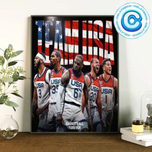 Lebron James From USA 5-0 In Their Exhibition Games Ahead Of the Paris Olympics 2024 Wall Decor Poster Canvas