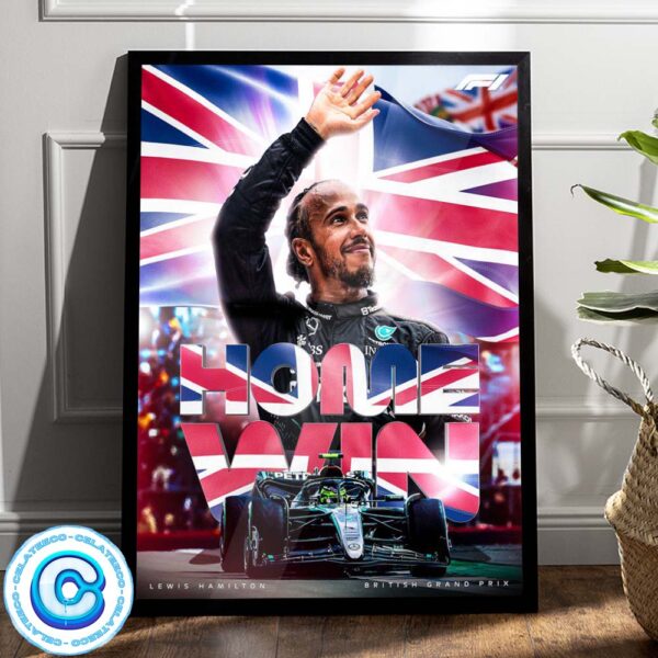 Lewis Hamilton Has Won The 2024 British Grand Prix A Record 9x Time Wall Decor Poster Canvas