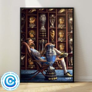 Lionel Messi From Argentina Added Copa American Cup 2024 To His Collection Wall Decor Poster Canvas