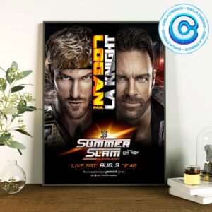 Logan Paul Vs LA Knight At WWE Summer Slam Cleveland Live At Saturday August 3 2024 Wall Decor Poster Canvas