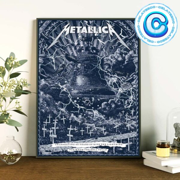 Metallica M72 Celebrating 40 Years Of Ride The Lightning For Whom The Bell Tolls Wall Decor Poster Canvas