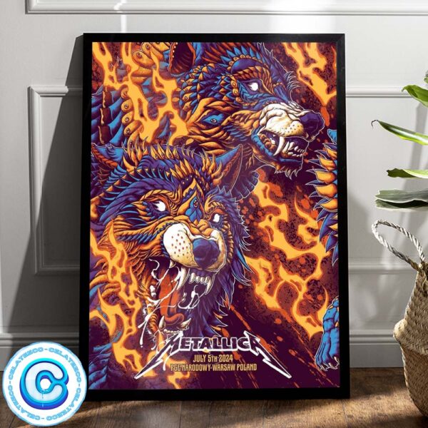 Metallica M72 World Tour Concert For The Show At PGE Narodowy Warsaw Poland On July 5th 2024 Wall Decor Poster Canvas