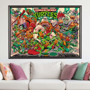 Mondo Teenage Mutant Ninja Turtles SDCC Booth Exclusive Poster Artist By Aaron Conley Wall Decor Poster Canvas