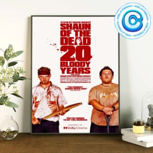 Official Poster For The 20th Anniversary Of Shaun Of The Dead Releasing On August 29th 2024 Wall Decor Poster Canvas