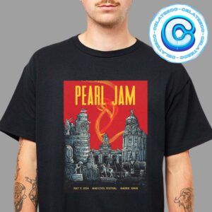 Pearl Jam Dark Matter World Tour Concert For Show Night One At Mad Cool Festival Madrid Spain On July 11th 2024 Unisex T-Shirt