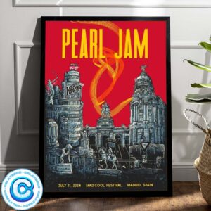 Pearl Jam Dark Matter World Tour Concert For Show Night One At Mad Cool Festival Madrid Spain On July 11th 2024 Wall Decor Poster Canvas