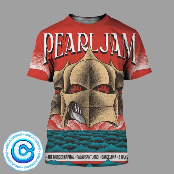 Pearl Jam Dark Matter World Tour Show Concert At The Murder Capital Palau Sant Jordi Barcelona On 6 July 2024 Art By Alex Omist All Over Print Shirt