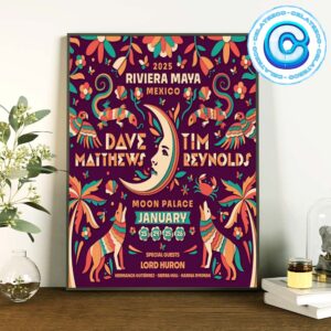 Poster Dave Matthews Band With Tim Reynolds Riviera Maya Fest 2025 At The Moon Palace Cancun In Mexico Wall Decor Poster Canvas