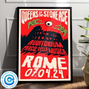 Poster Queens Of The Stone Age Show Music On July 4 2024 At Roma Summer Fest Wall Decor Poster Canvas