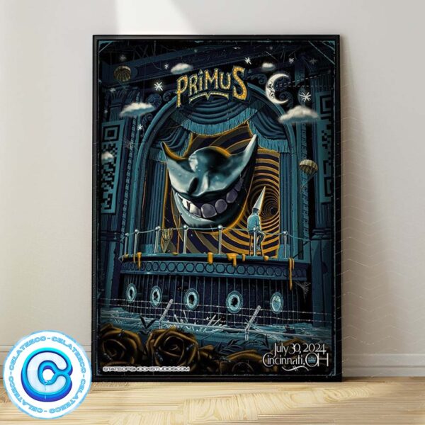 Primus Concert Live Show At Cincinnati OH On July 30th 2024 Wall Decor Poster Canvas