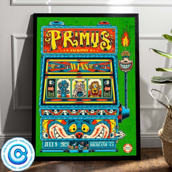 Primus Show Concert At Yaamava Resort Theater In Highland CA On July 9th 2024 Poster Wall Decor Poster Canvas