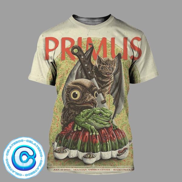 Primus Tour Concert Music On July 15th 2024 At Mountain America Center In Idaho Falls ID All Over Print Shirt