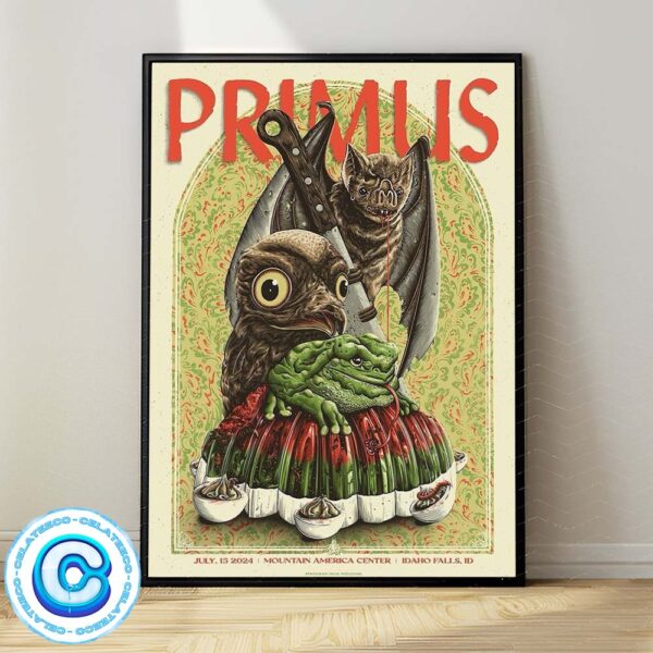 Primus Tour Concert Music On July 15th 2024 At Mountain America Center In Idaho Falls ID Wall Decor Poster Canvas